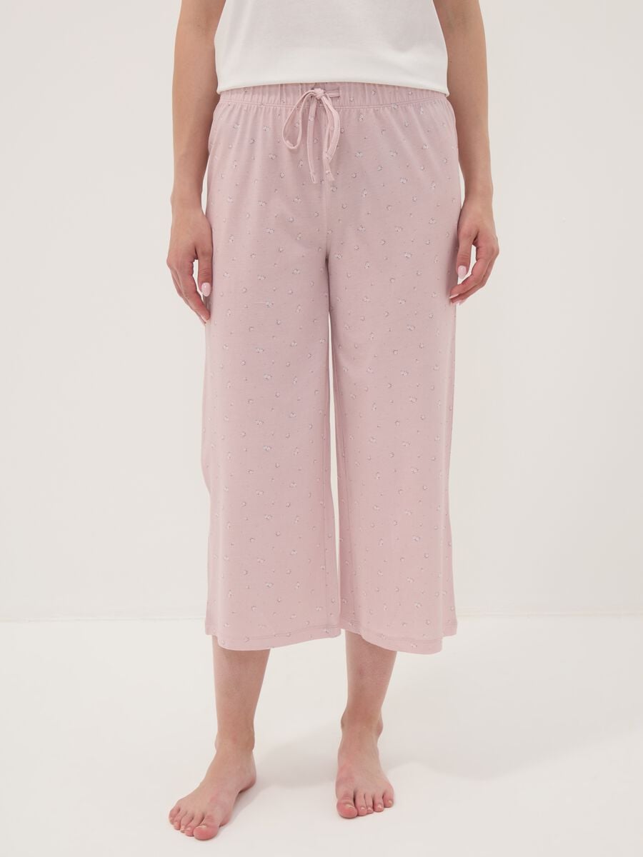 Pantaloni pigiama rosa in puro cotone organico_1