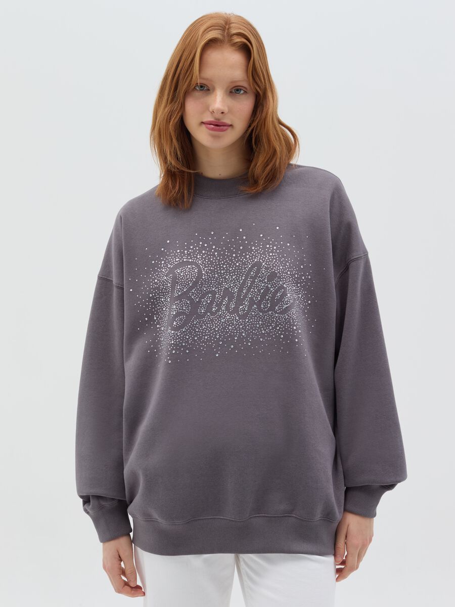 Oversized Barbie™ sweatshirt with diamantés_0