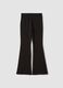 Pantaloni neri flare in viscosa elasticizzato_1
