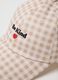 Multi-coloured checked pure cotton baseball cap with embroidery_2