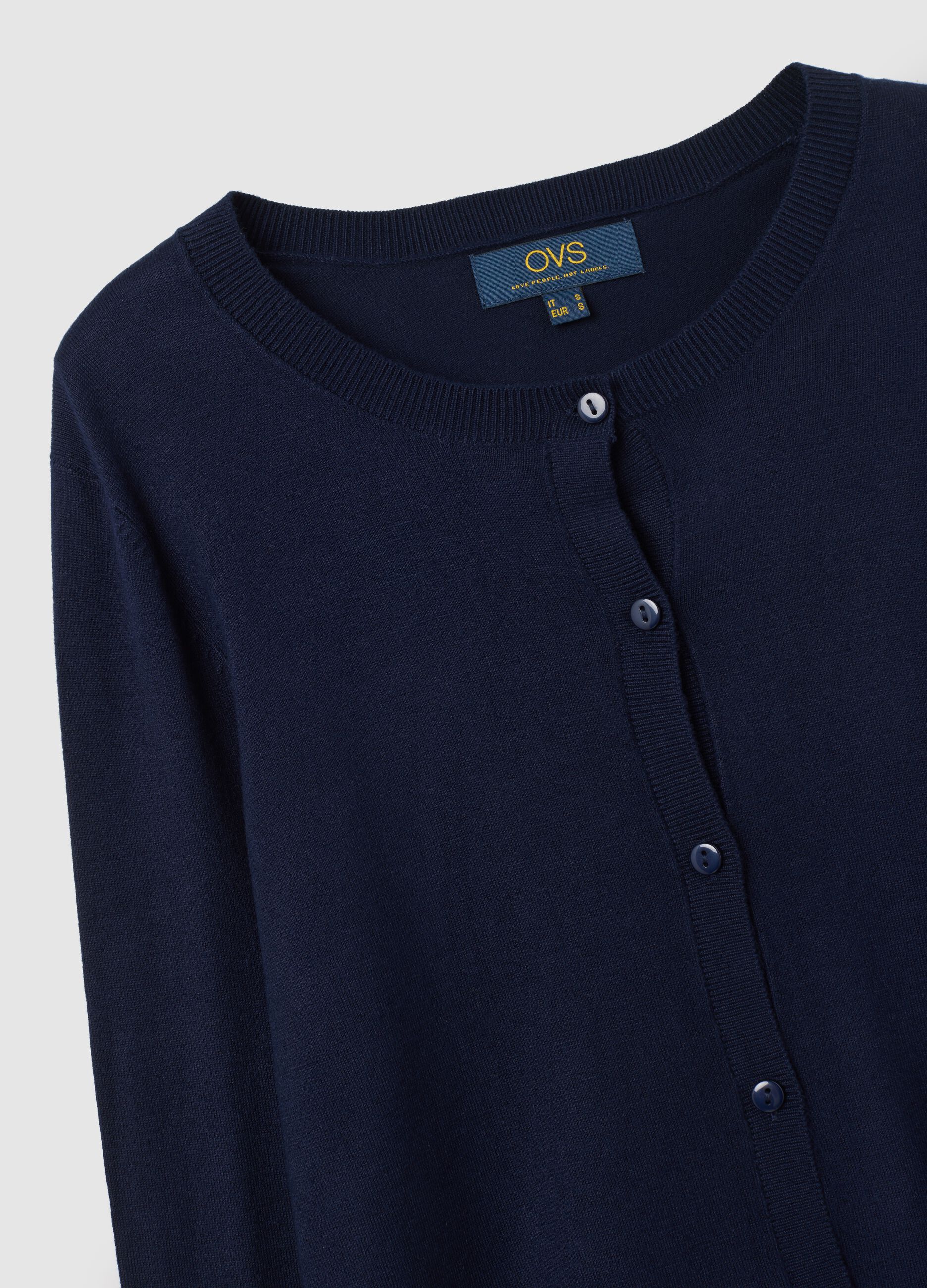 Blue Regular Fit Viscose Blend Cardigan