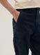 Blue regular-fit linen and cotton blend cargo trousers_3