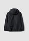 Black oversized rain jacket with hood and zip for boys_6