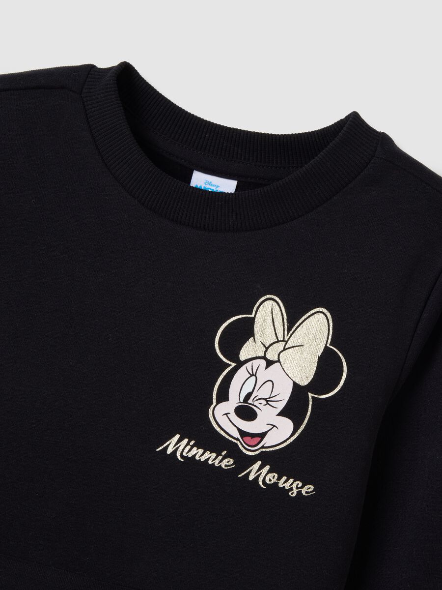 Multicolour cotton blend girl's dress with tulle and Disney print_3