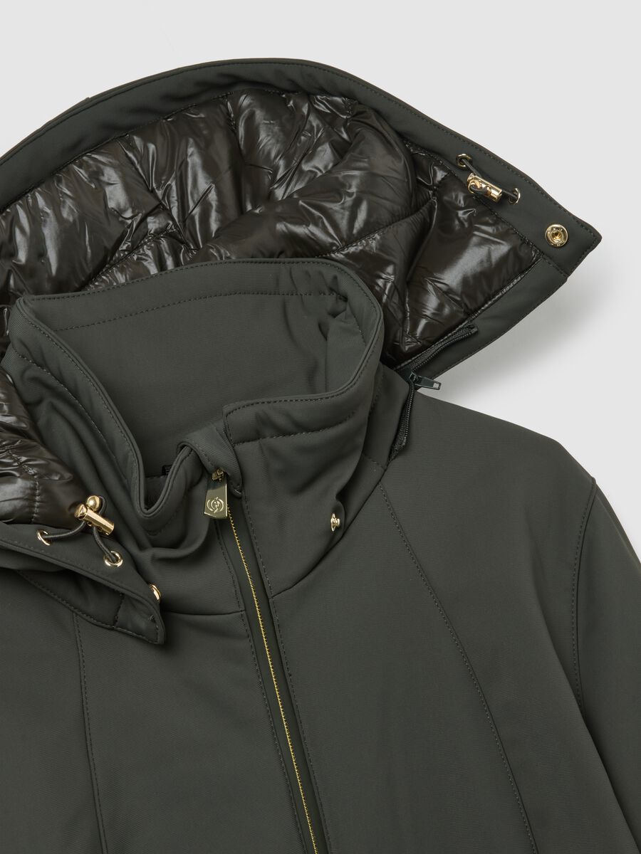 Giacca imbottita verde regular fit con zip e cappuccio_5
