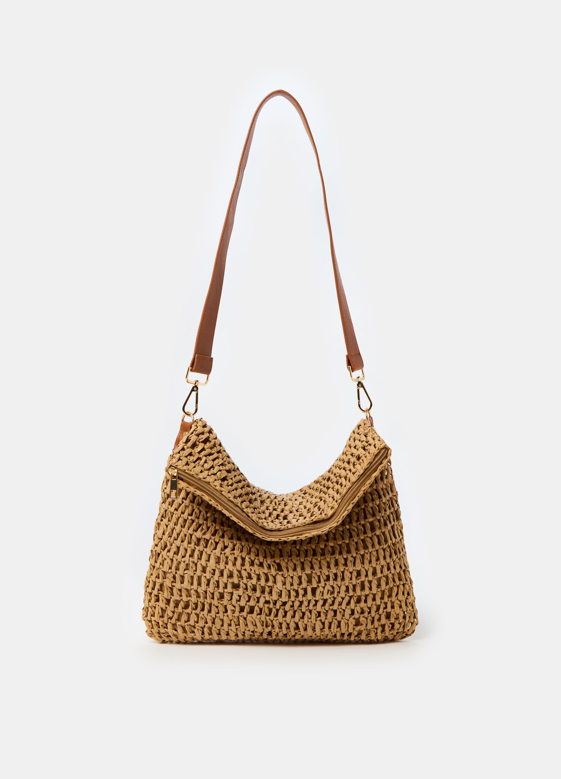Borsa in rafia con tracolla