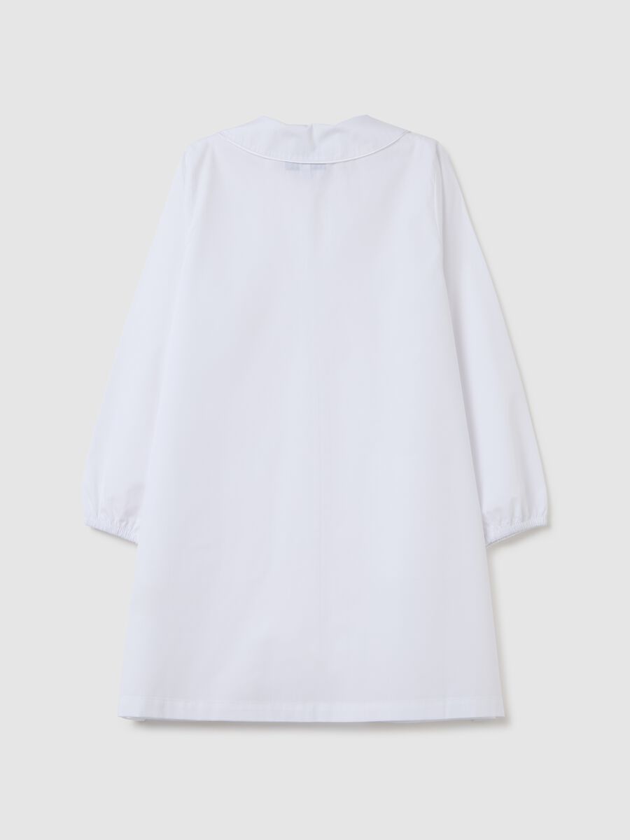 Girls' white cotton blend school coat_1