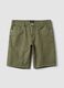 Green linen and cotton-blend five-pocket Bermuda shorts_5