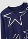 Girls' blue pure cotton regular fit sweater with stars_3