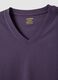 Purple pure cotton regular fit V-neck T-shirt_5