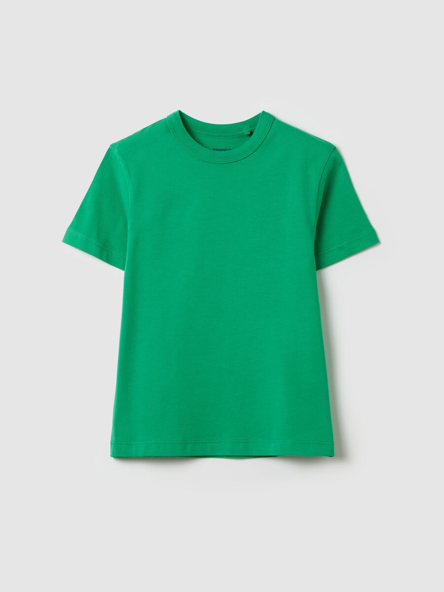 Solid colour T-shirt in organic cotton_0