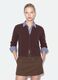 Cardigan marrone girocollo in misto lyocell e lana over fit_0