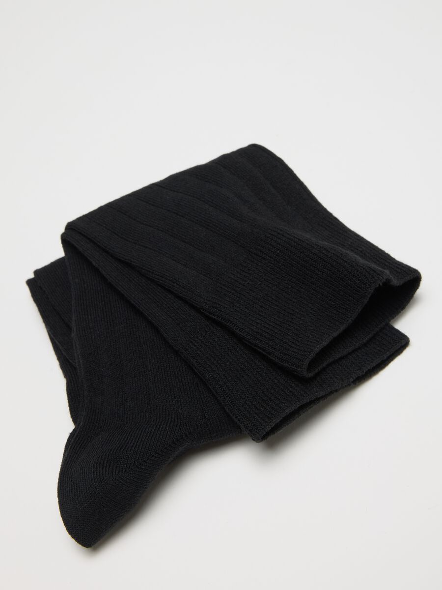 Bipack calze in misto cotone nere elasticizzate_2