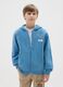 Boys' blue pure cotton regular fit zip sweatshirt_0