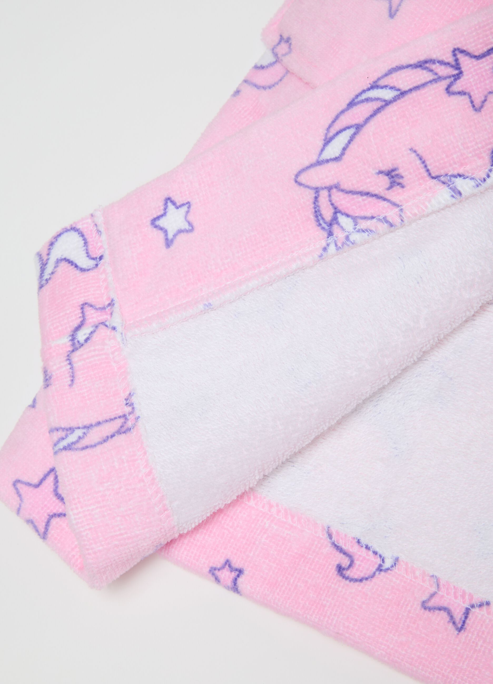 Accappatoio da bambina in puro cotone rosa