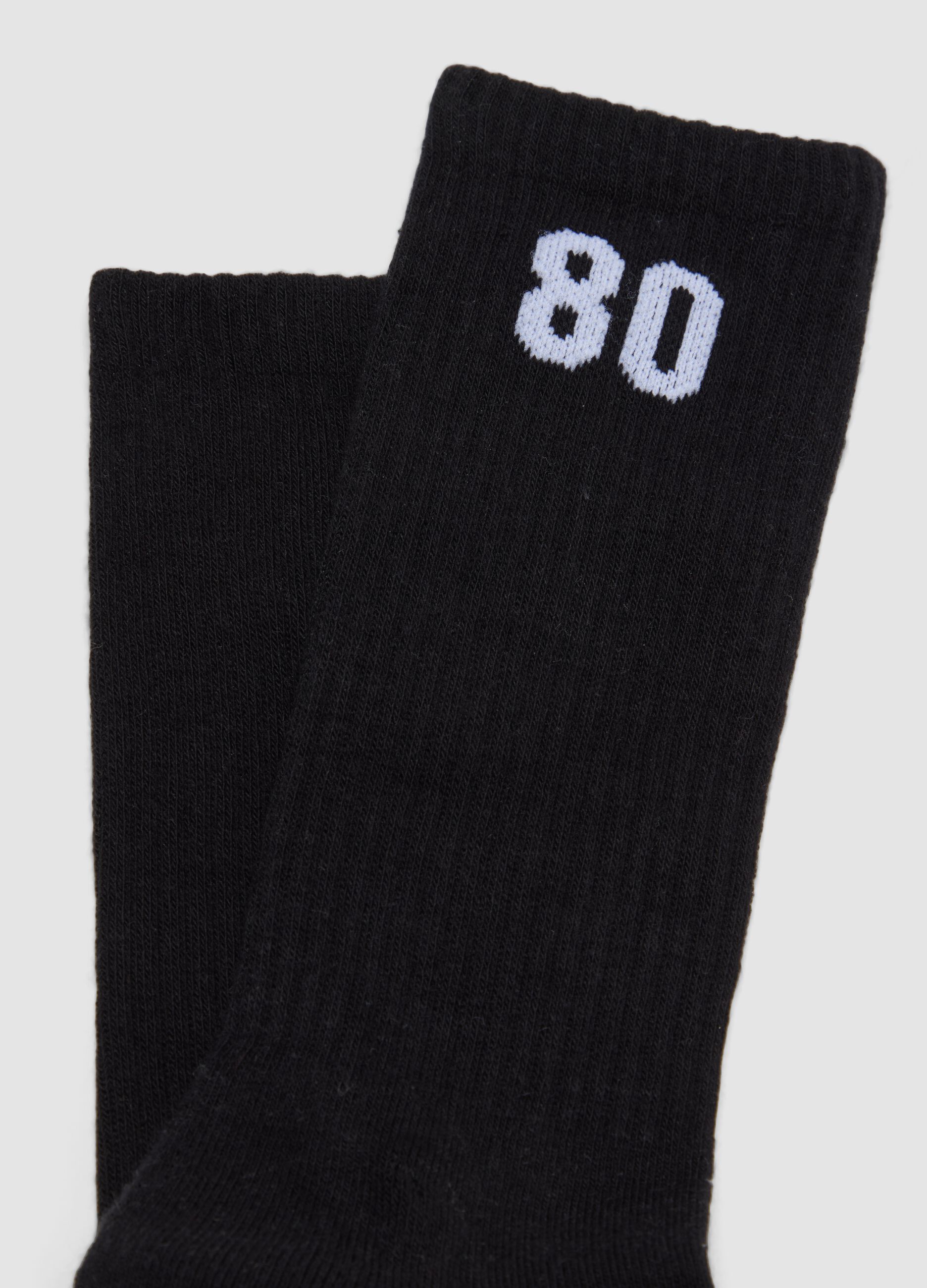 Three-pack of black sports socks in stretch organic cotton