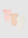 Multicolour short-sleeve pure cotton baby bodysuit tripack_0