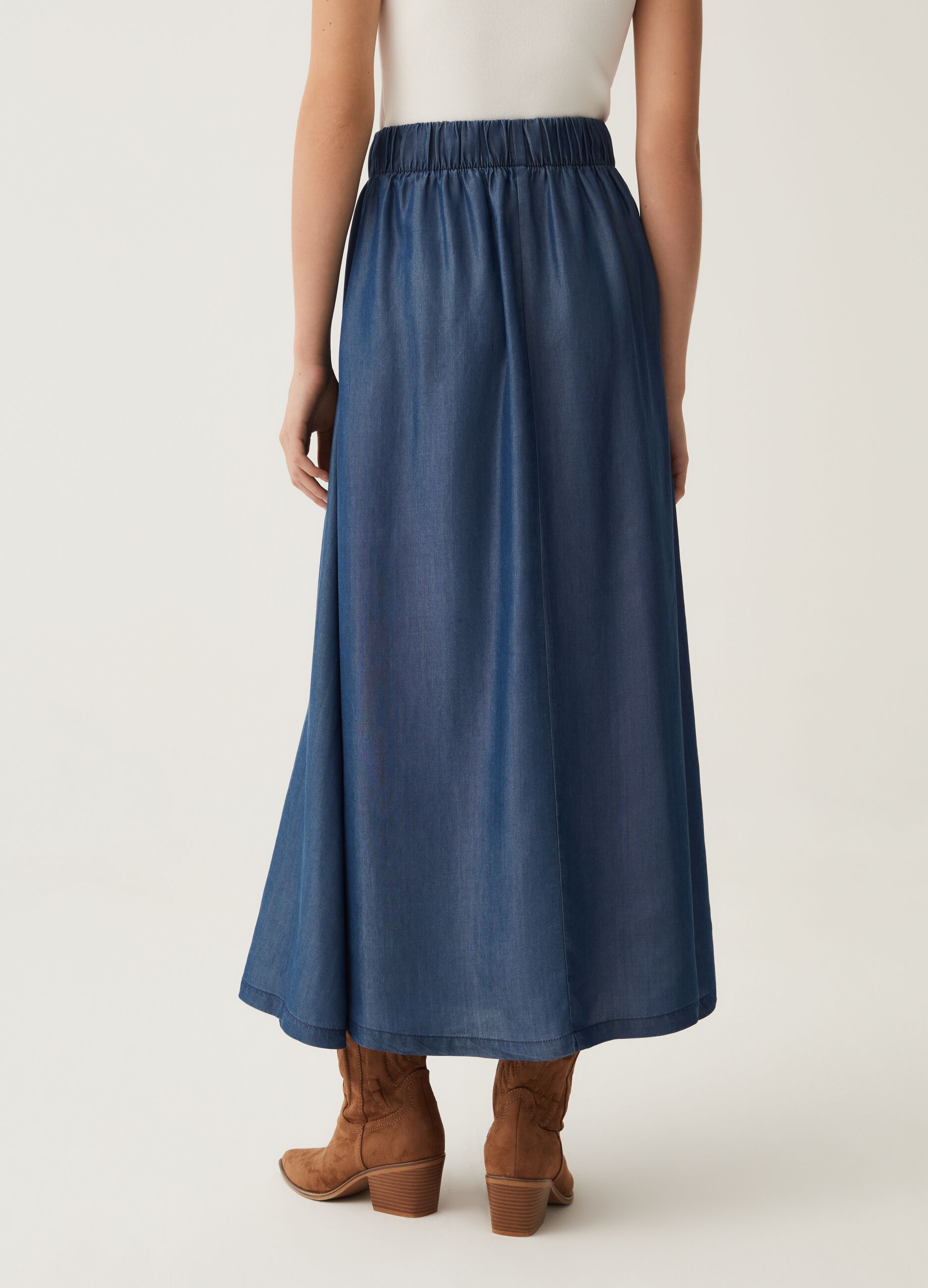 Gonna lunga effetto denim_2