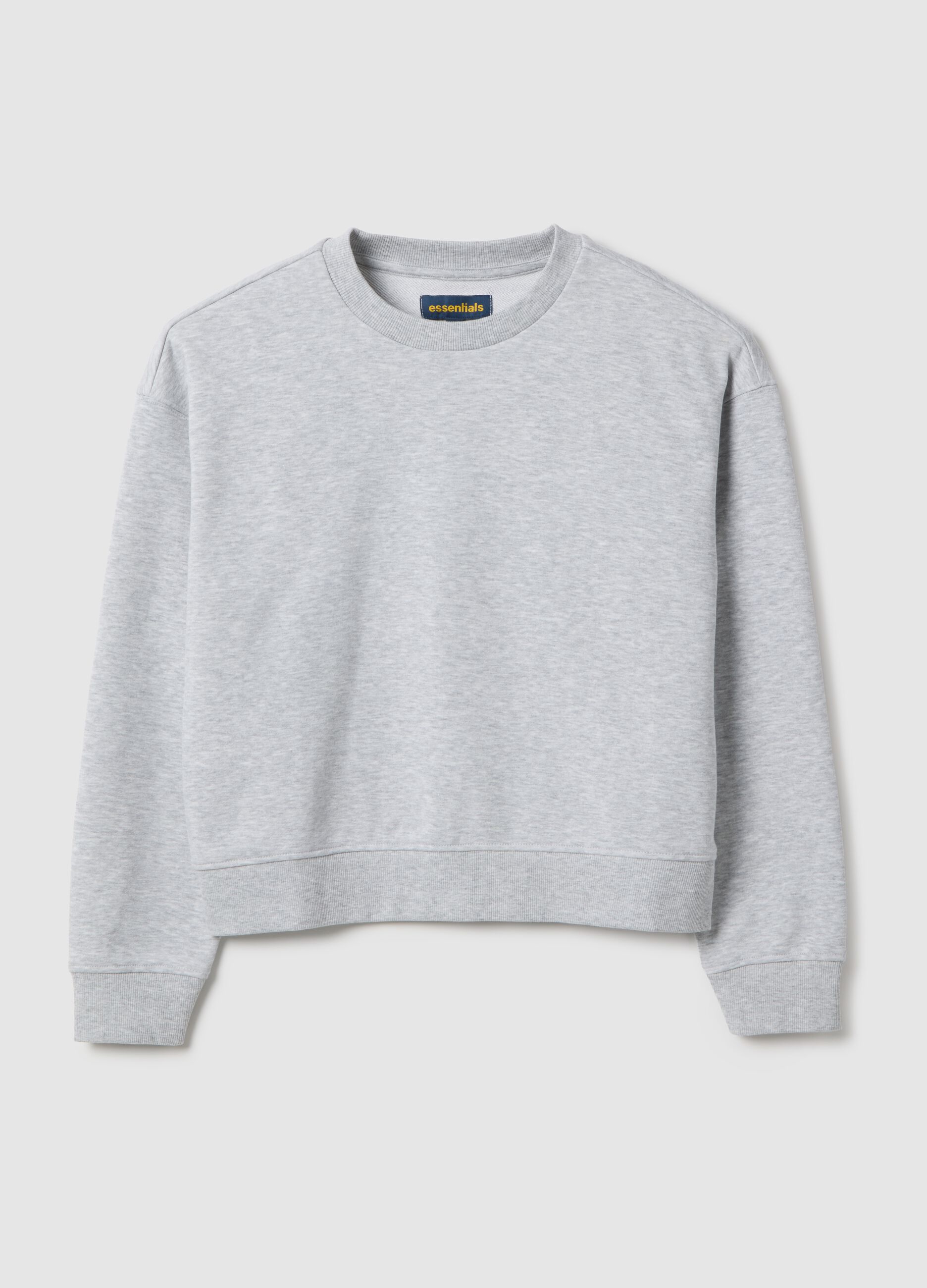 Light grey melange crew neck sweatshirt