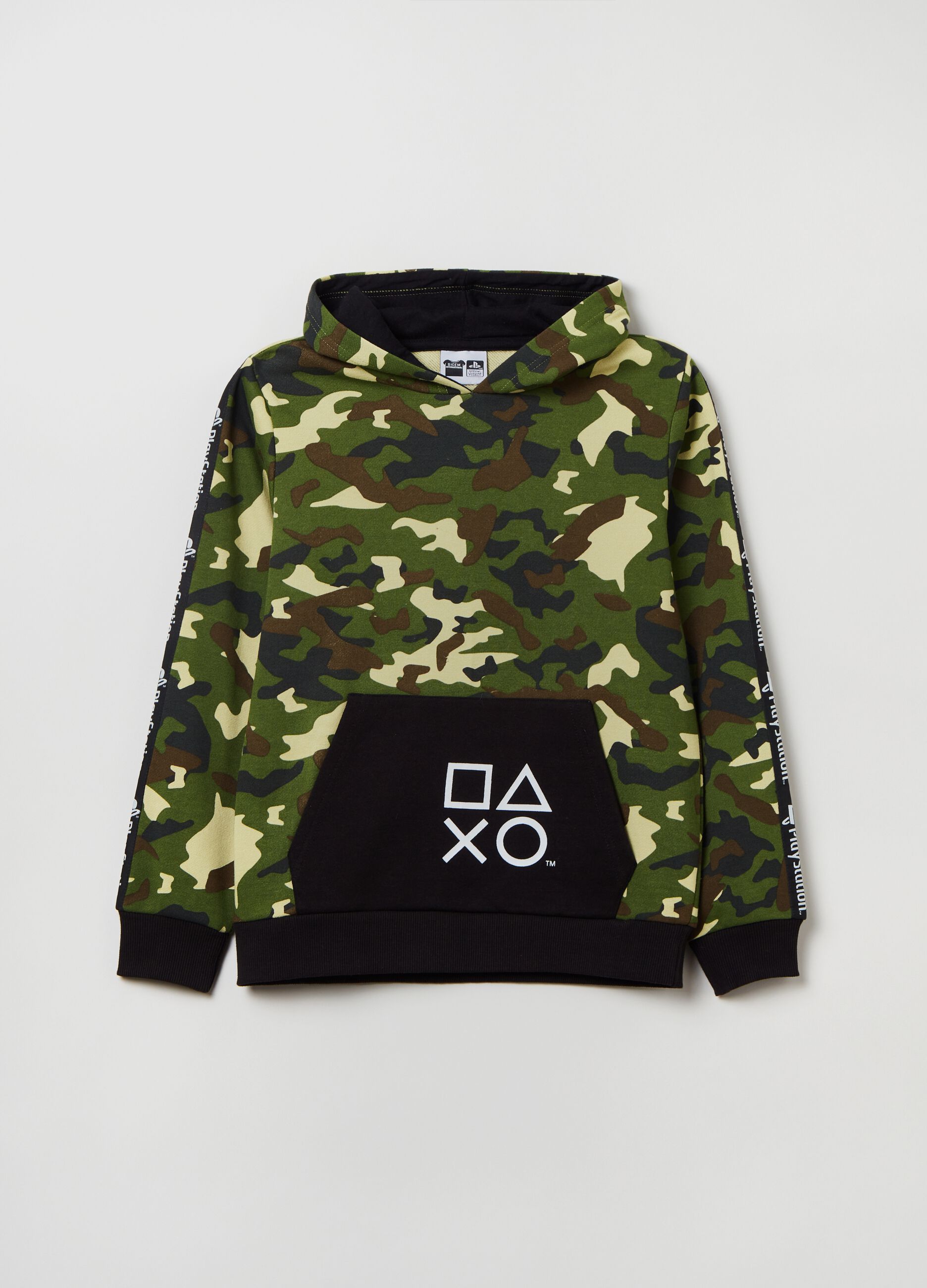 Felpa camouflage con cappuccio Nero/Verde PLAYSTATION T-SHIRT da Ragazzo