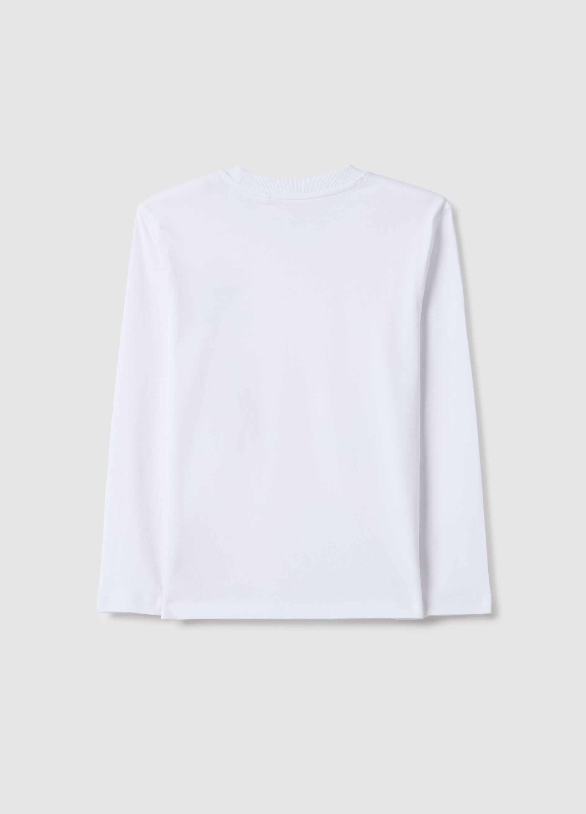 Boys' regular fit pure cotton white T-shirt with print