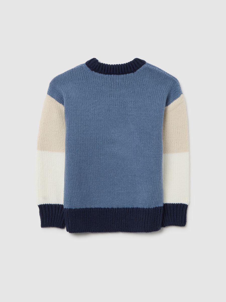 Kids' Multicolour Striped Oversized Pullover_1