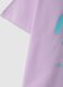 Girls' violet pure cotton boxy fit T-shirt with print_3