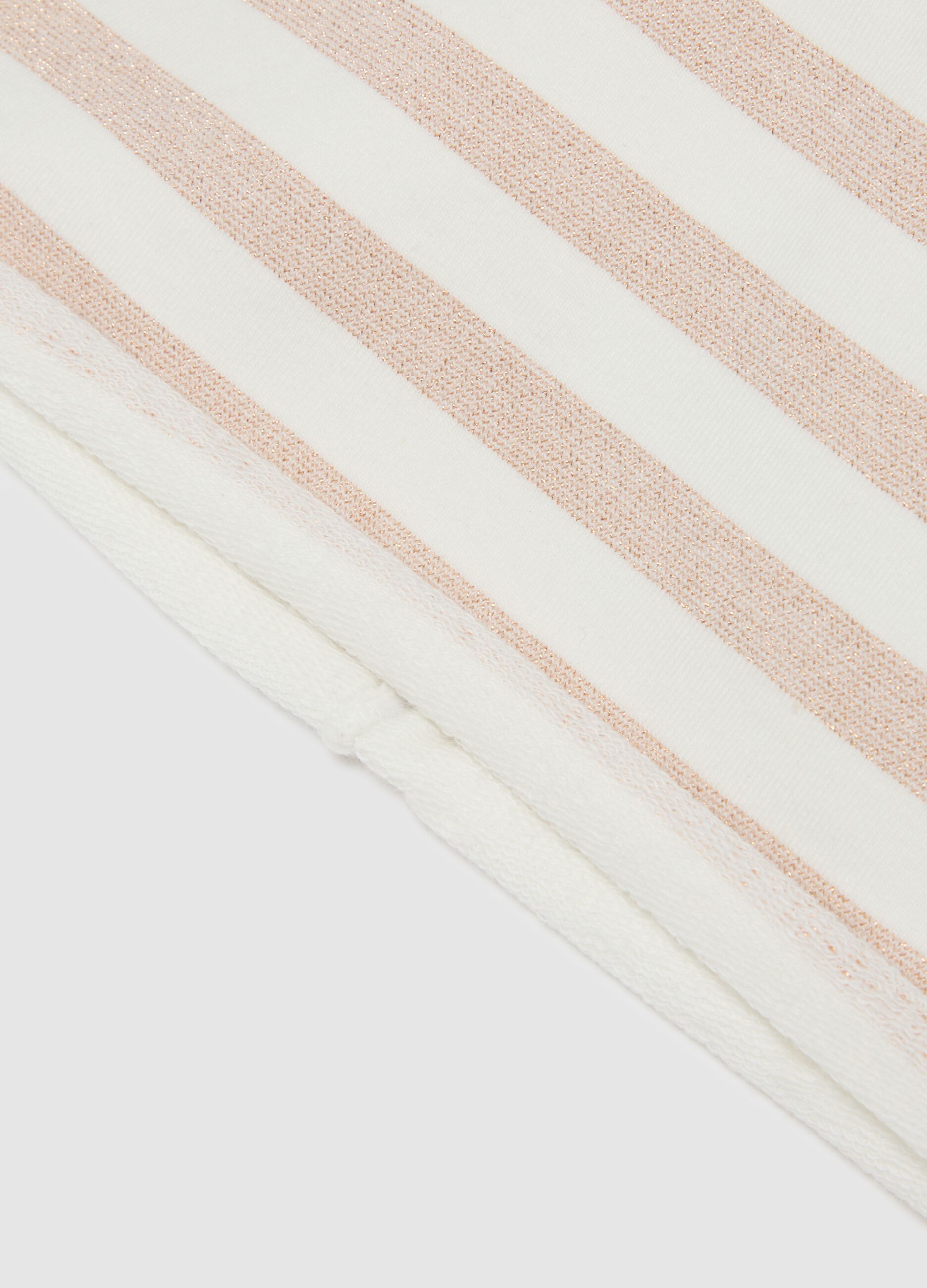 Elasticated Pink Striped Hat for Girls