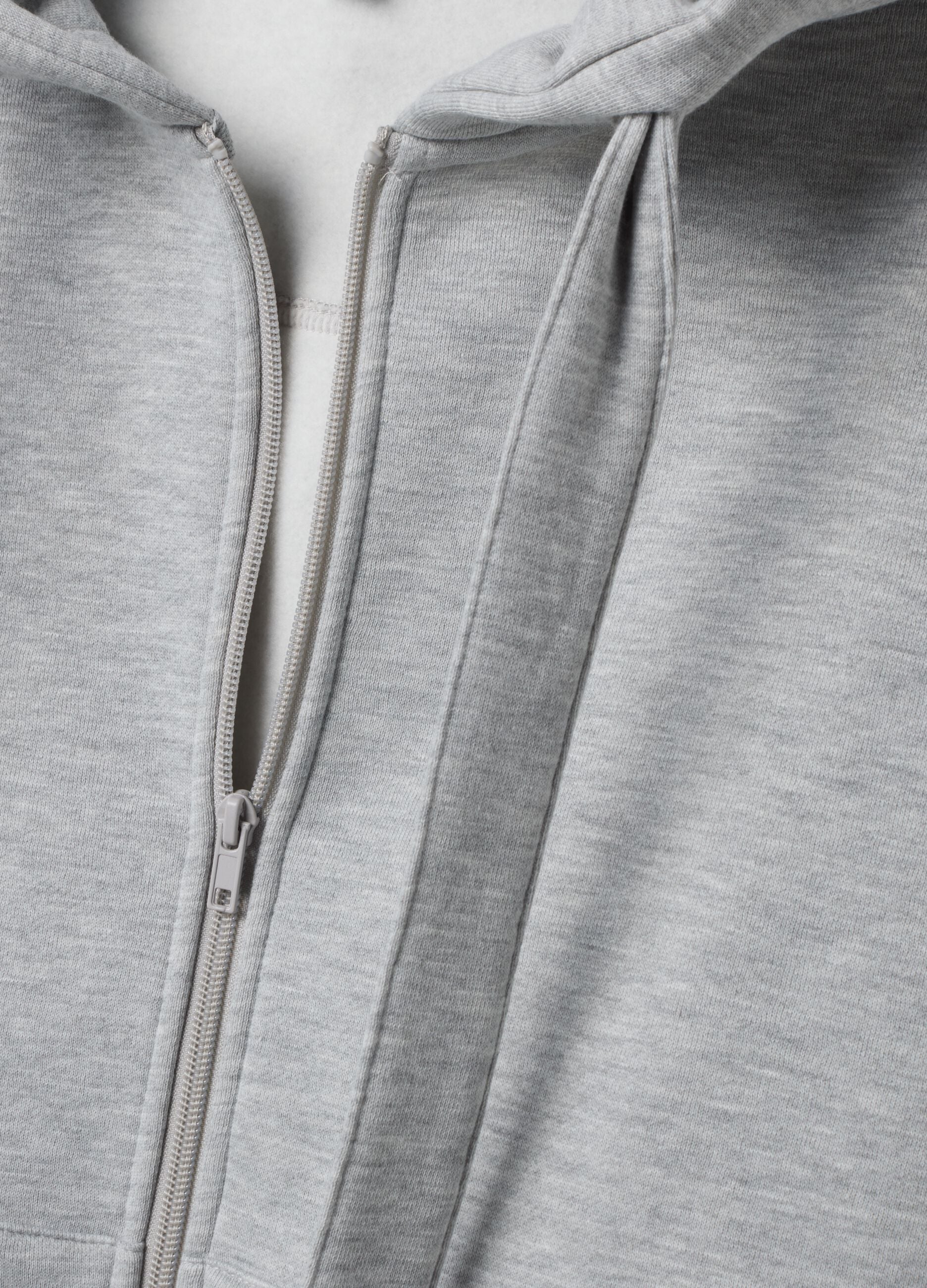 Felpa grigia melange con cappuccio e nodo regular fit