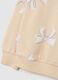 Girls' beige cotton sweatshirt with regular fit and crew neck_3