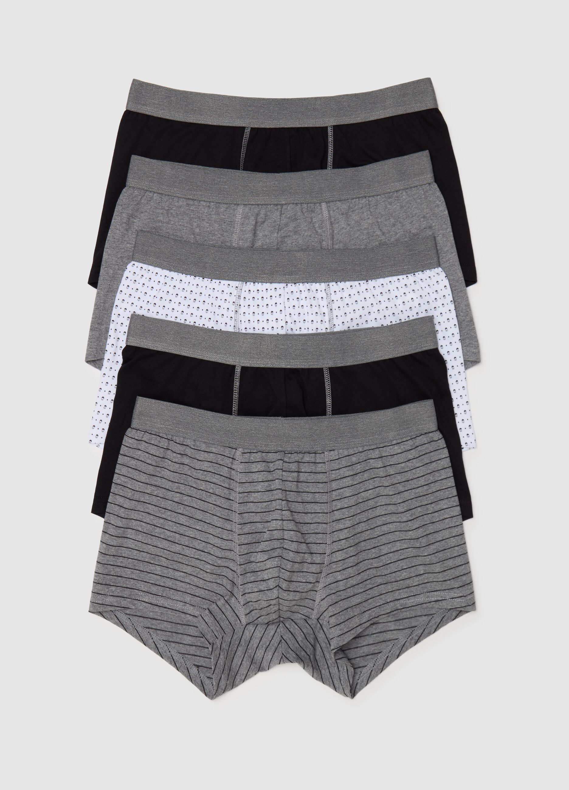 Five-pack boxer shorts in organic cotton with striped pattern