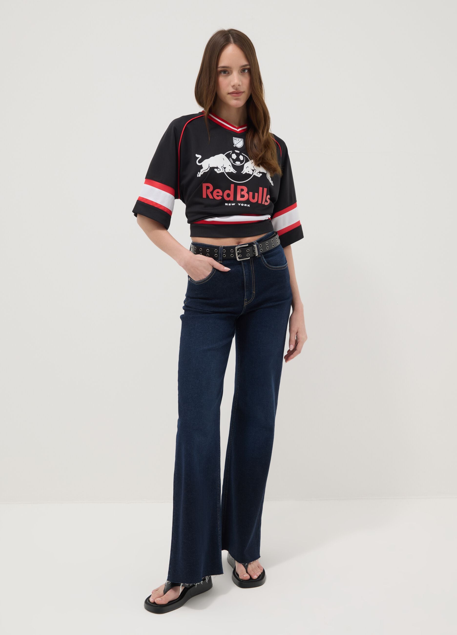 Multicolour pure cotton oversized fit Red Bulls T-shirt