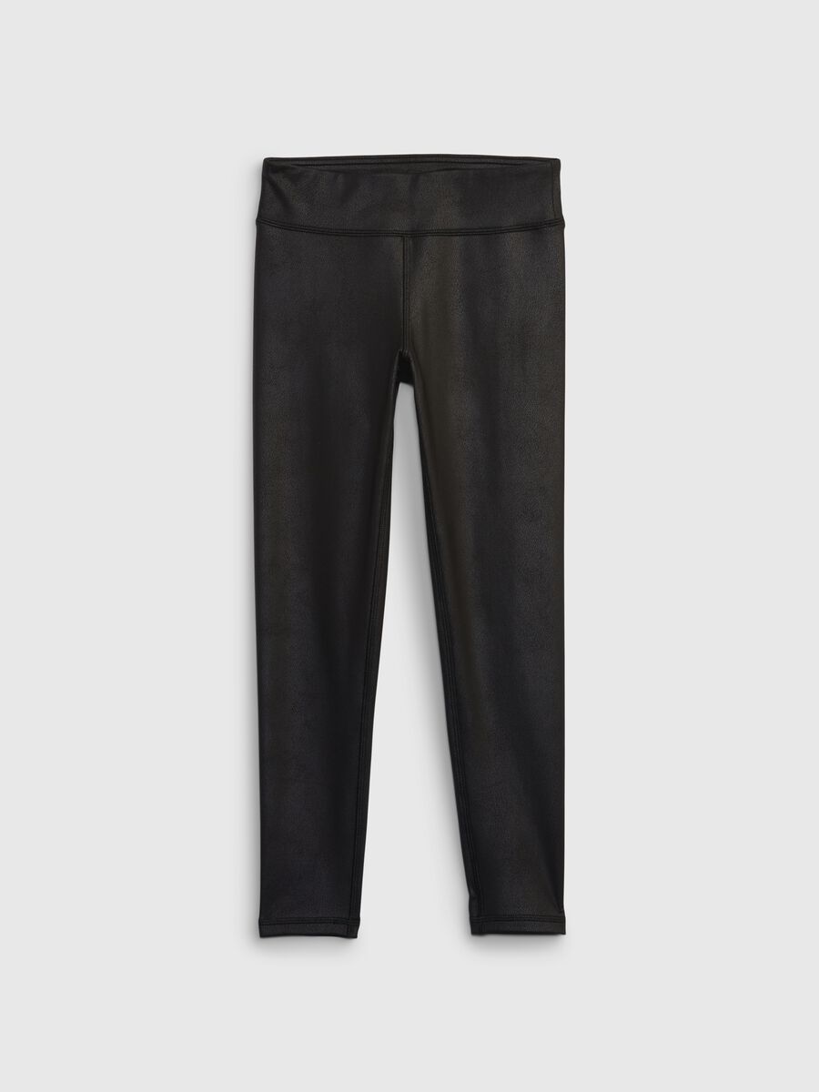 Shiny effect stretch leggings_0