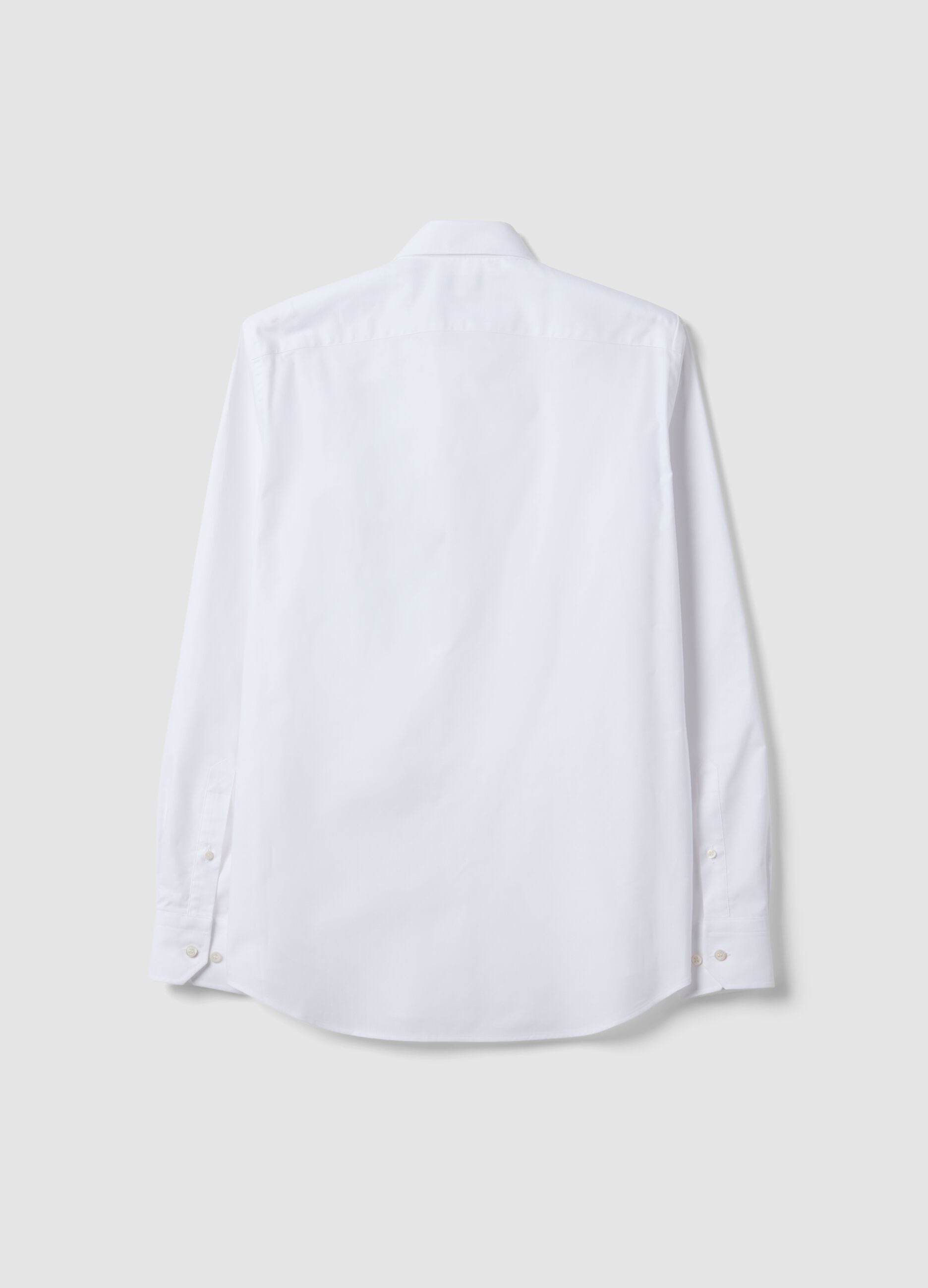 White slim-fit Oxford shirt in pure cotton