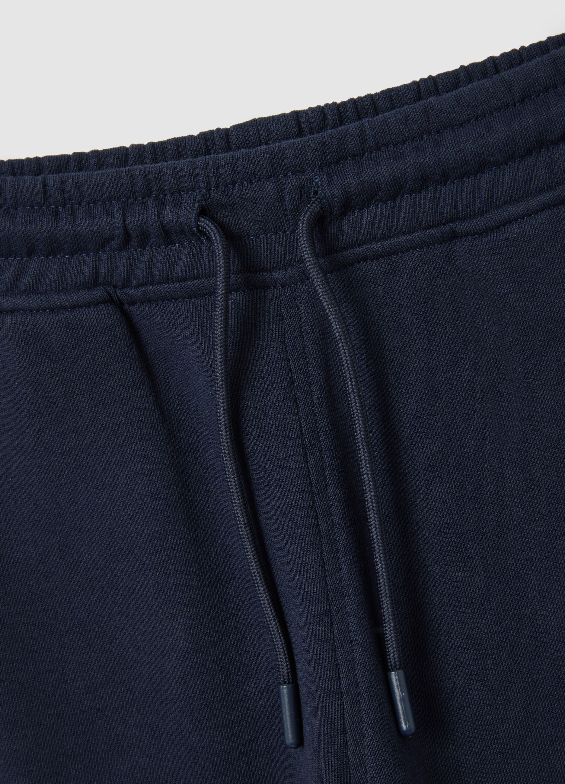 Children's blue regular fit jogger trousers in pure cotton