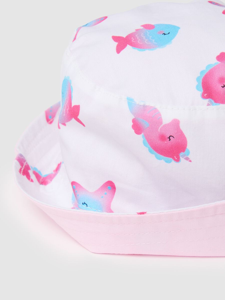 Multicoloured Pure Cotton Girls' Hat with Patterns_1