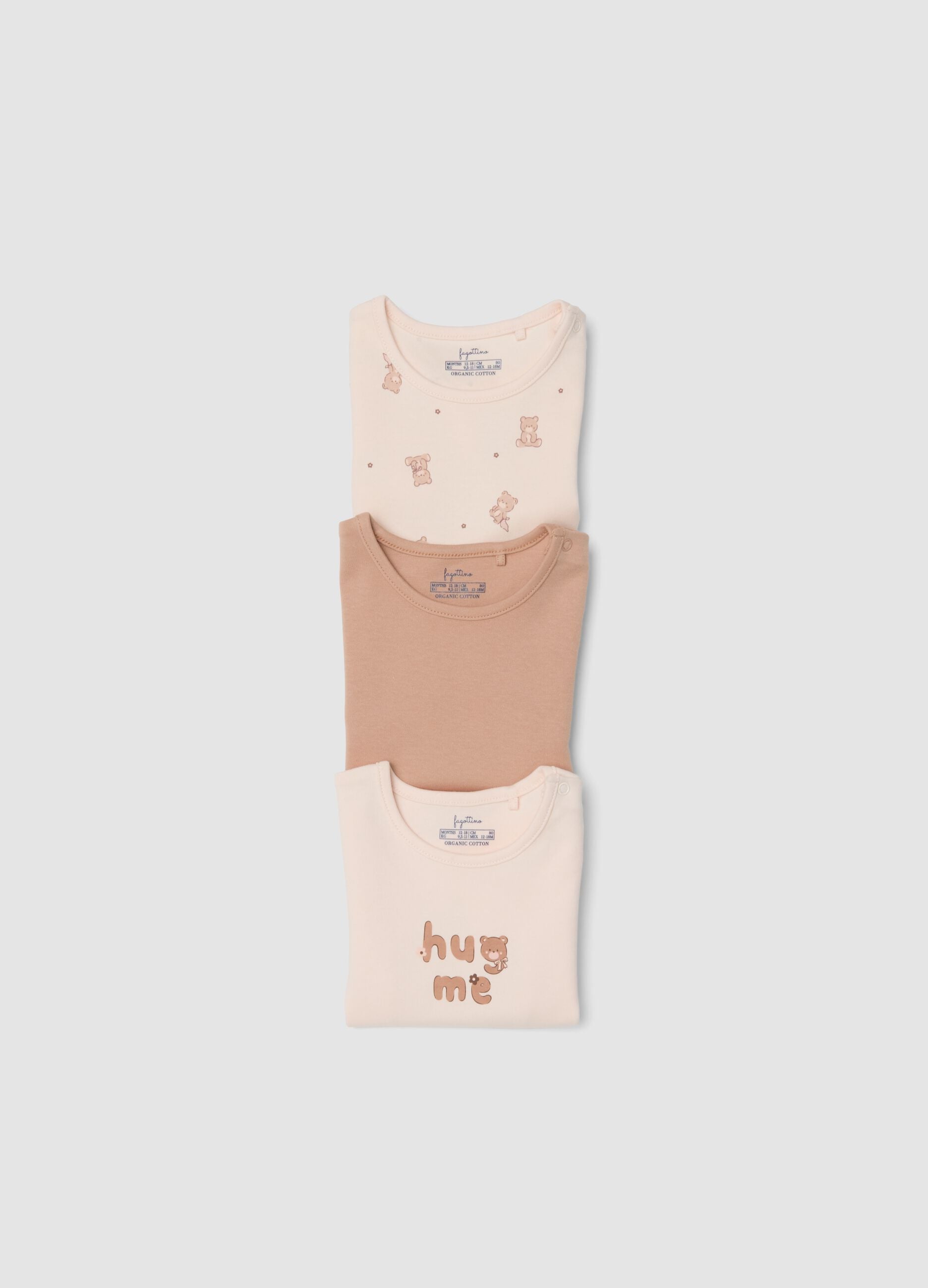 3-pack pink organic cotton bodysuits for baby girls