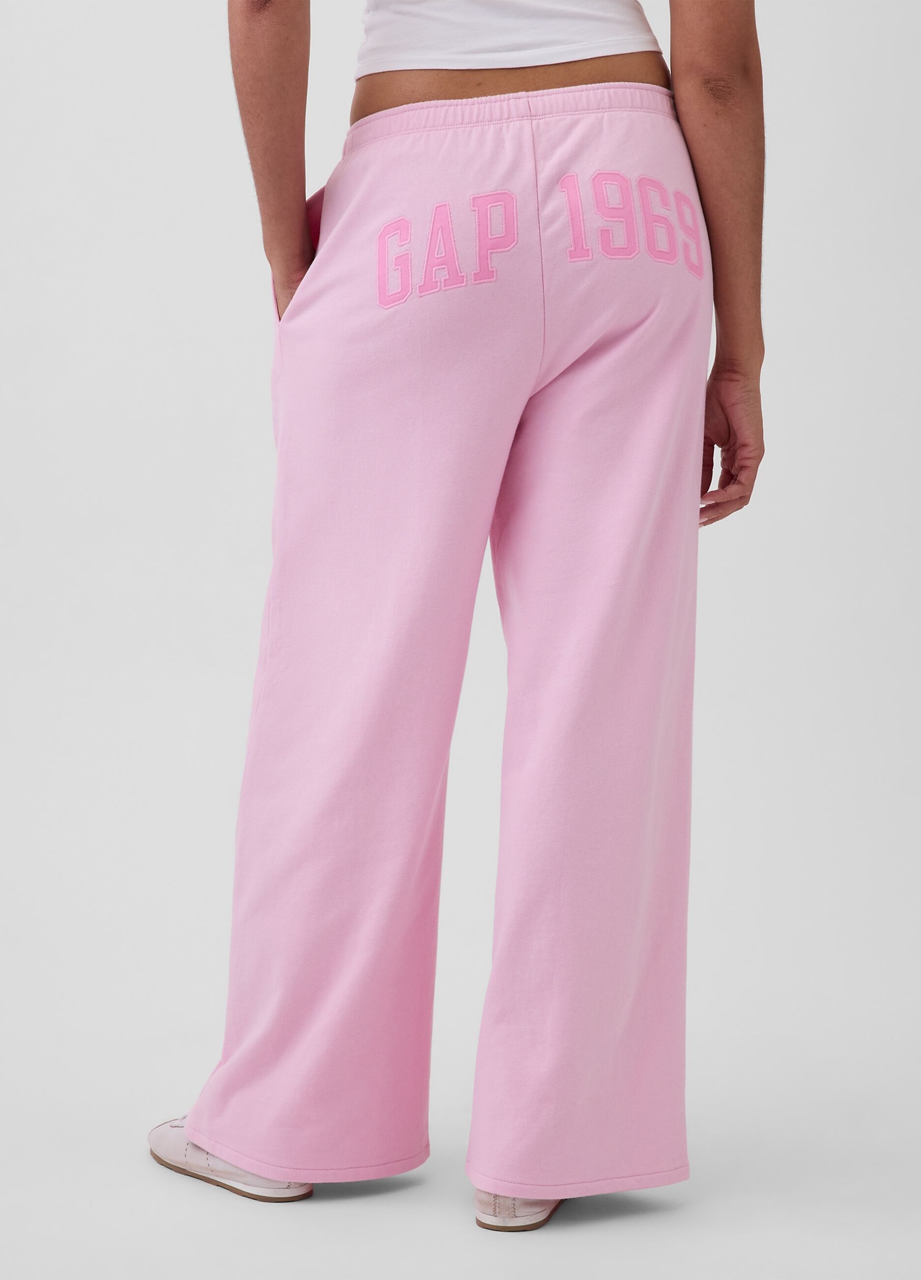 Cotton-blend wide-leg trousers