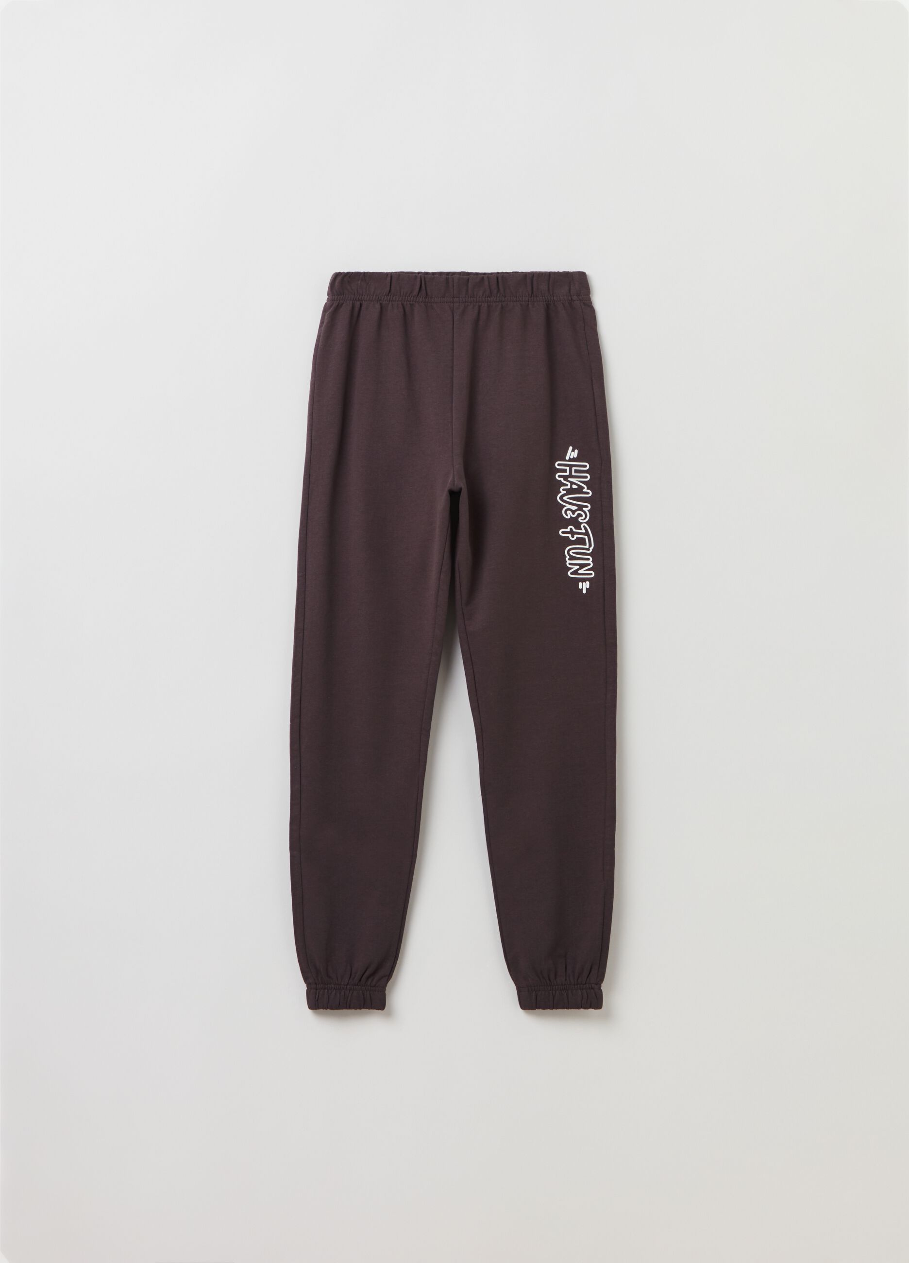 Joggers in felpa con stampa lettering_0