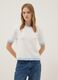 White viscose-blend T-shirt with light-blue trims_2