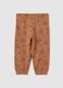 Girls' brown regular fit pure cotton leggings_0