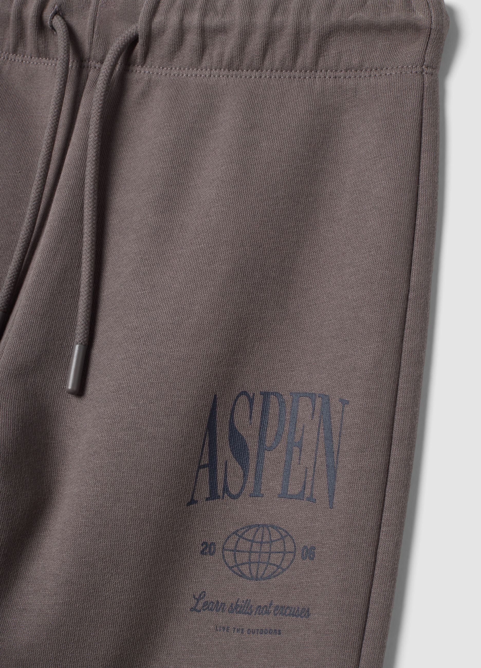 Grey organic cotton fleece joggers, regular fit