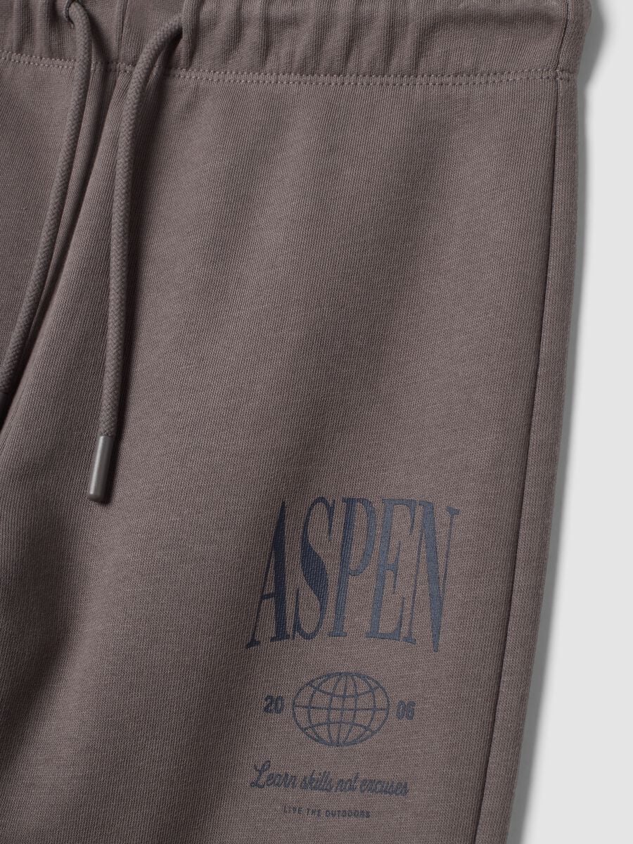 Grey organic cotton fleece joggers, regular fit_2
