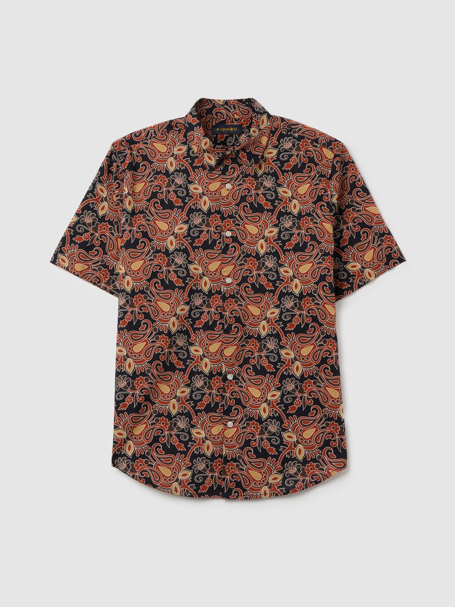 Short-sleeved shirt with paisley print_4