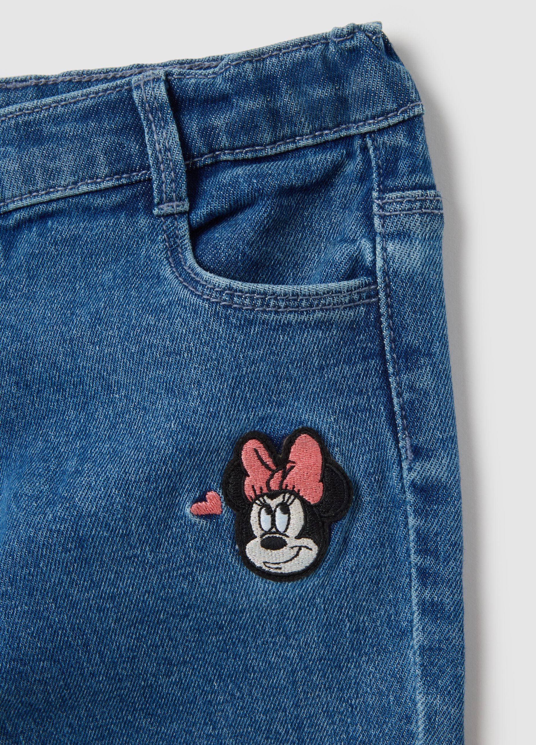 Stretch Denim Trousers with Minnie