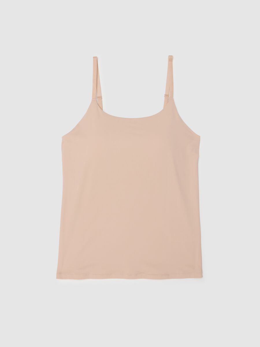 Beige camisole with thin straps regular fit_4