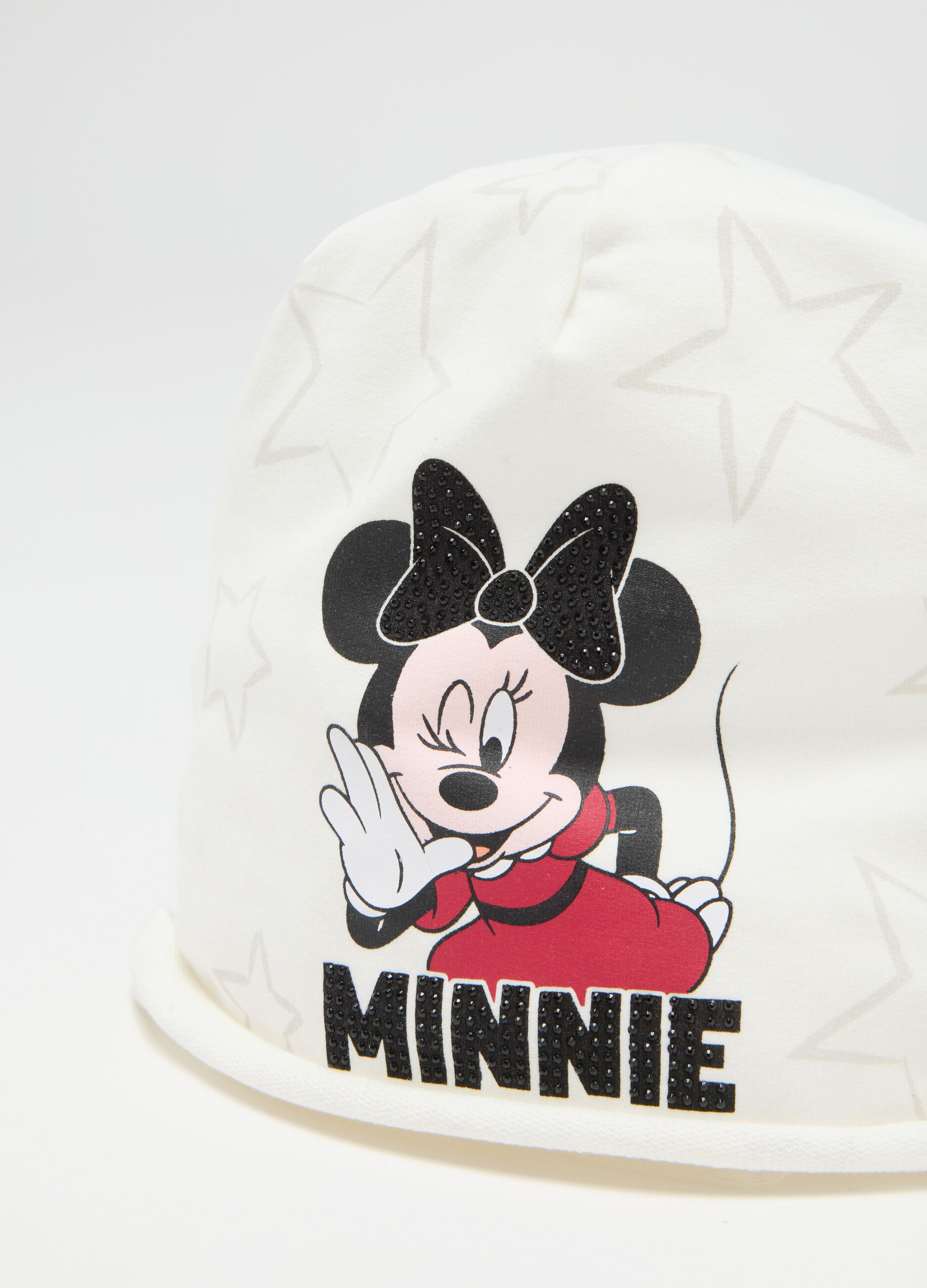 Cappello da ragazza in cotone elasticizzato bianco