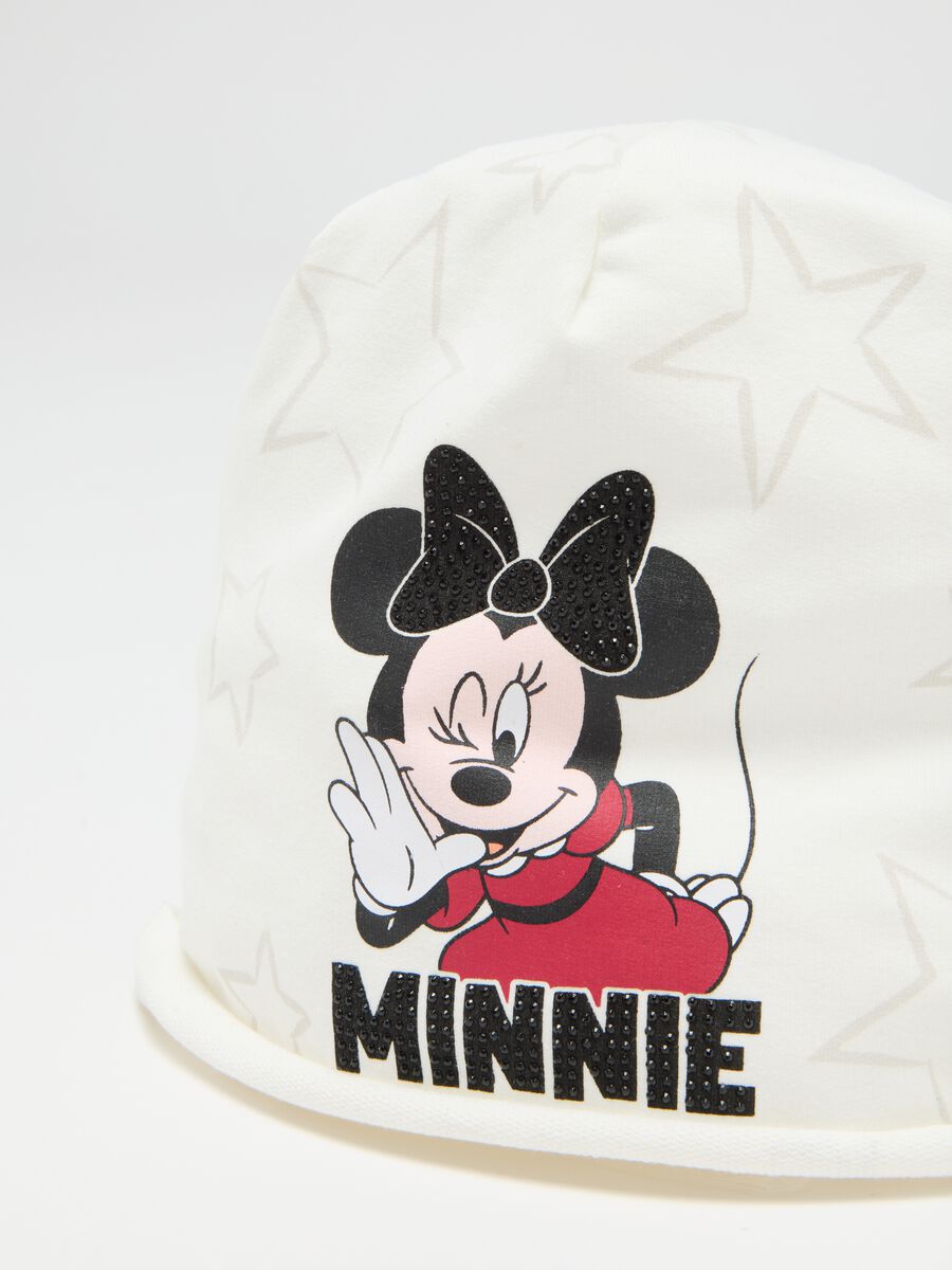 Cappello da ragazza in cotone elasticizzato bianco_2