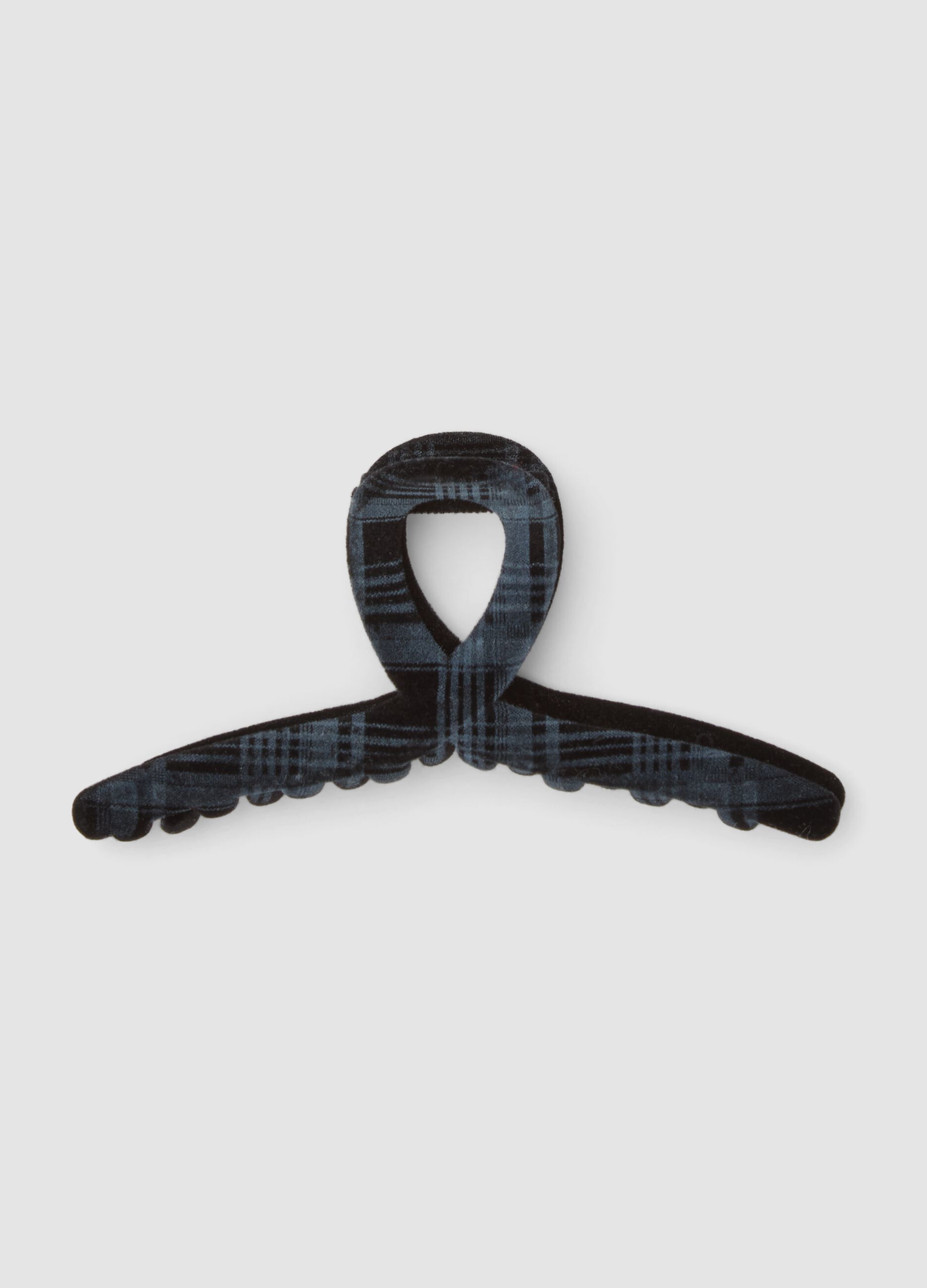 Blue tartan hair claw clip