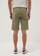 Green stretch cotton five-pocket Bermuda shorts_2